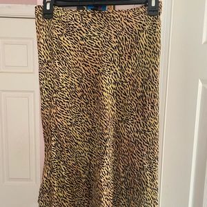 Cheetah Print Midi Long Skirt